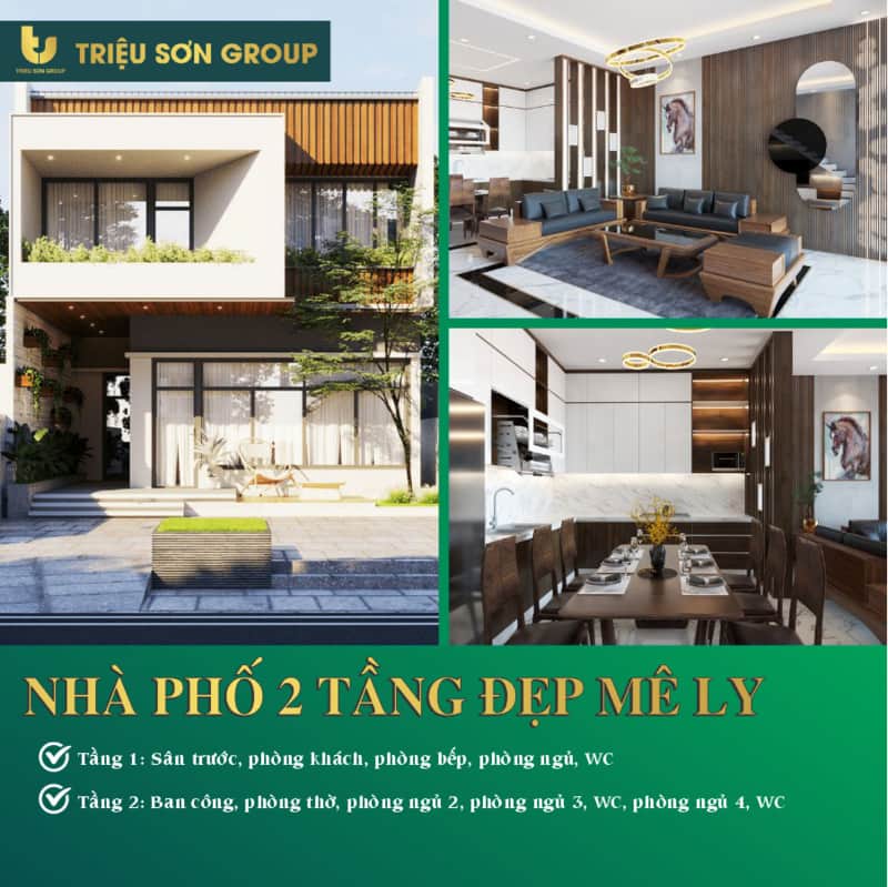 Nhà phố 2 tầng đẹp mê ly