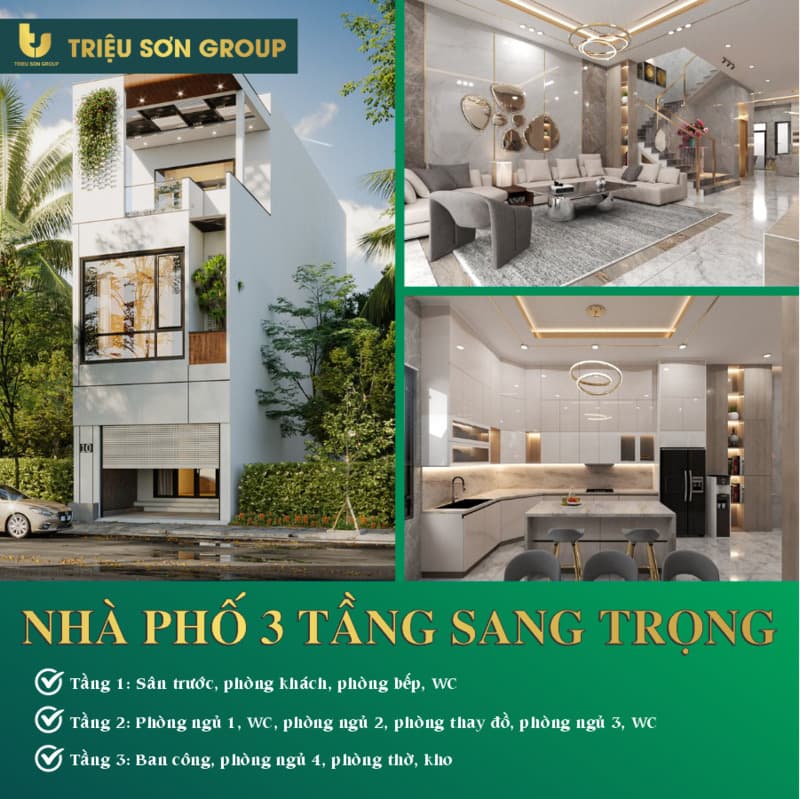 Nhà phố 3 tầng sang trọng